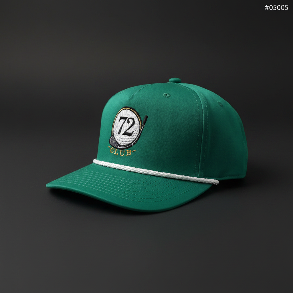 Green hat 3/4 angle